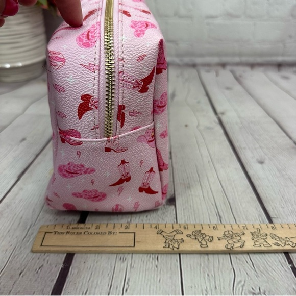 NWT blush crush Pink western cowgirl coquette travel makeup Cosmetic Bag - Picture 3 of 7